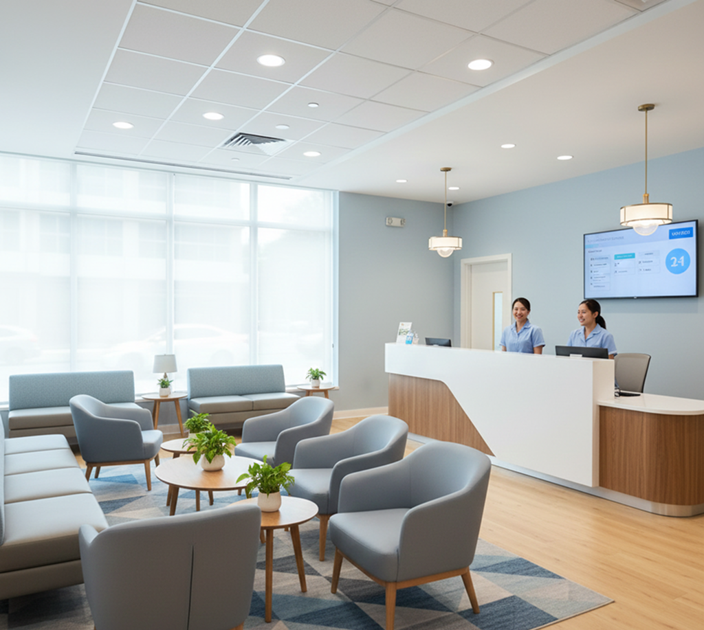 Clinic Waiting Area and Reception Desk